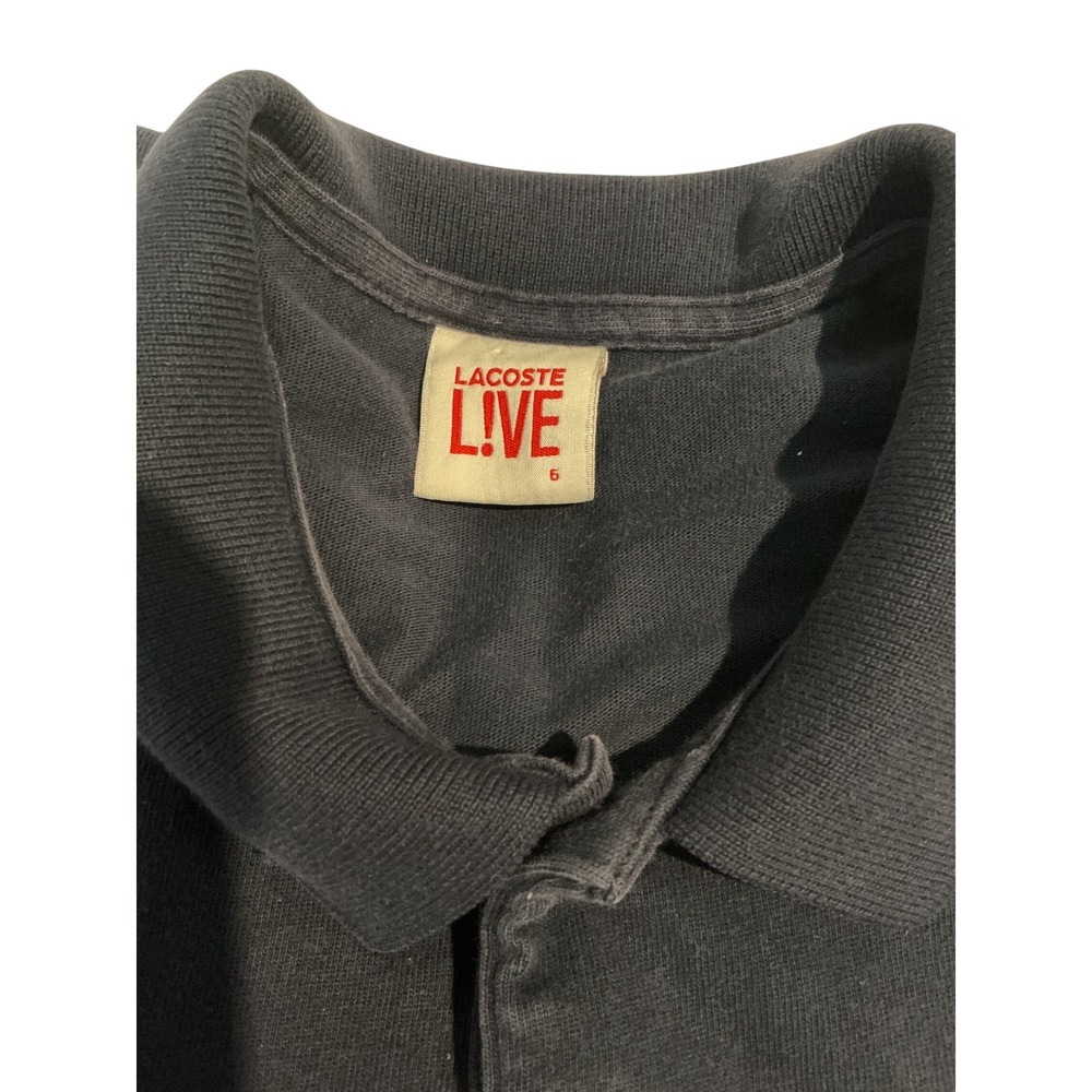 Lacoste Live Polo Shirt Mens Size 6 Navy‎ Blue Excellent Contrast Pocket Logo